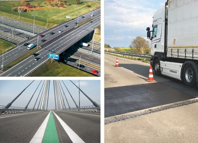 Instandsetzung und Markierung von Autobahn und Brücke im laufenden Betrieb