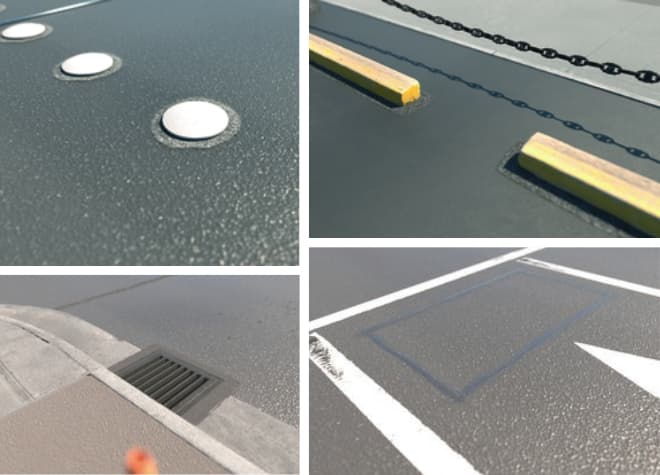 Anpassung und Einbindung von Schächten, Rinnen, Bordsteinen und Verkehrseinbauten in Asphaltflächen mit PMMA-Systemen