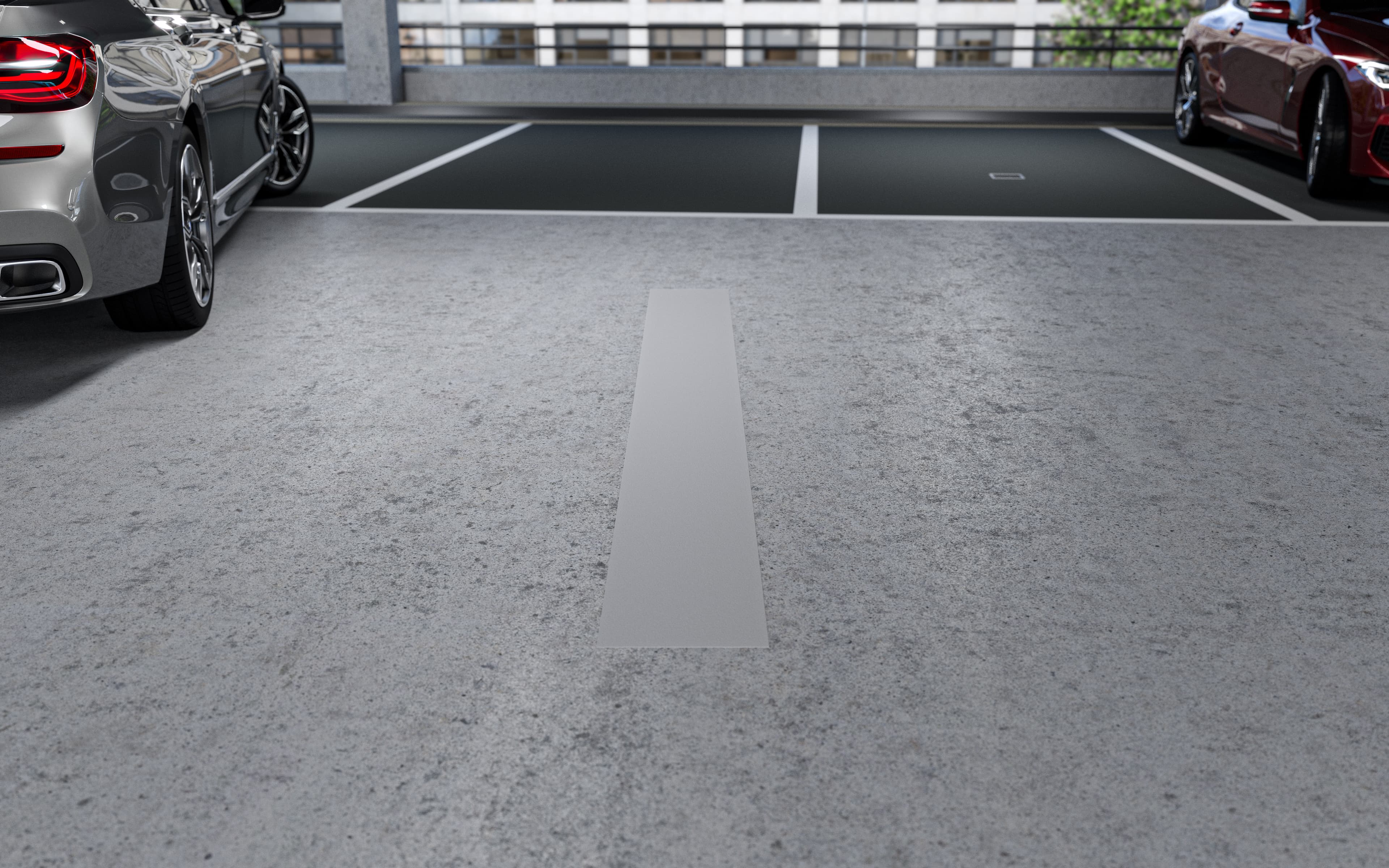 Partielle Rissabdichtung in einem Parkdeck mit Triflex Rissbandage