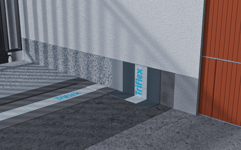 Balkon Wandanschluss mit Schichtaufbau und Triflex ProDetail Abdichtung