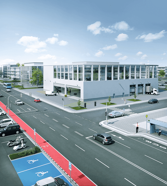 Straßenmarkierungen mit Triflex Kaltplastik auf Verkehrsflächen zur sicheren Fahrbahnführung und klaren Orientierung