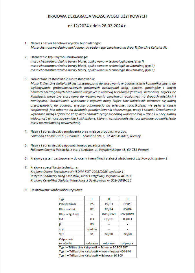 KDWU Triflex Line Kaltplastik