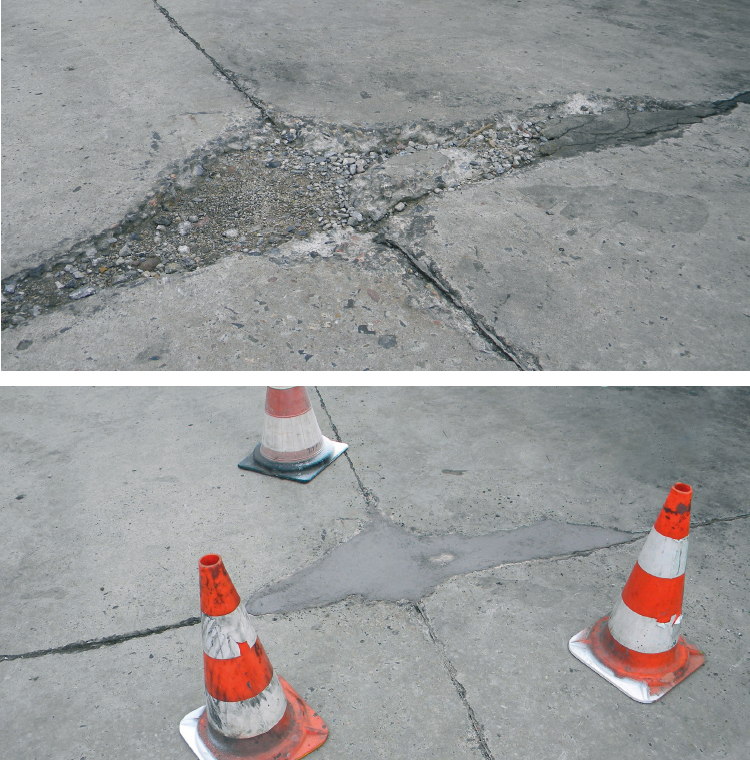 Sanierungsbeispiel Triflex Easy Repair Set Concrete