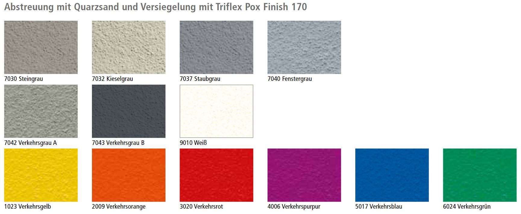Oberflächen Triflex CPS-F (Farbtöne)