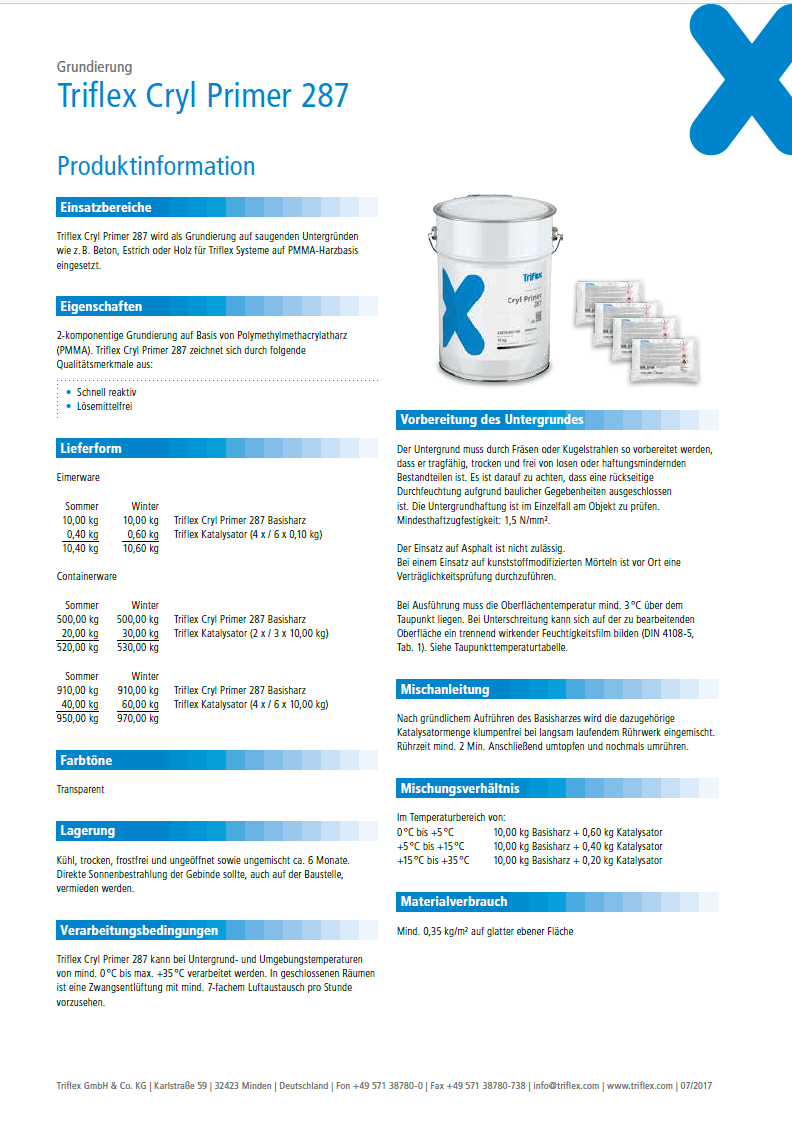 Triflex Cryl Primer 287 Produktinformation