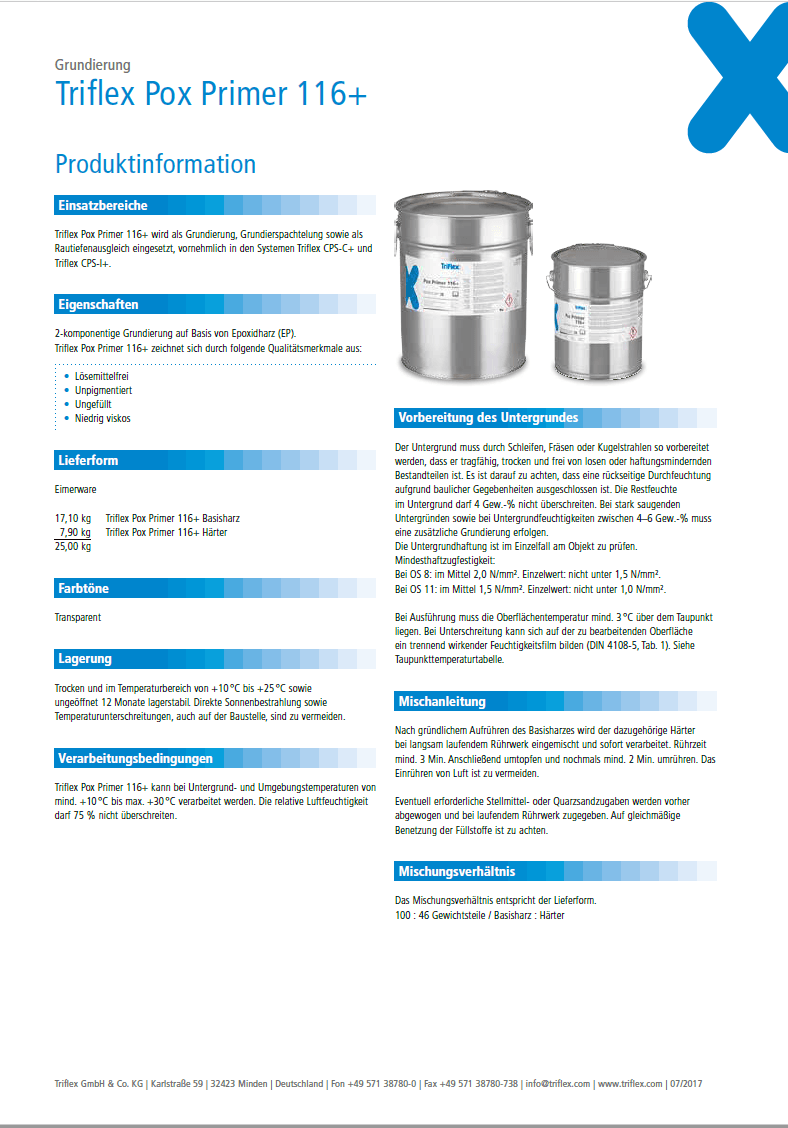 Triflex Pox Primer 116+ Produktinformation