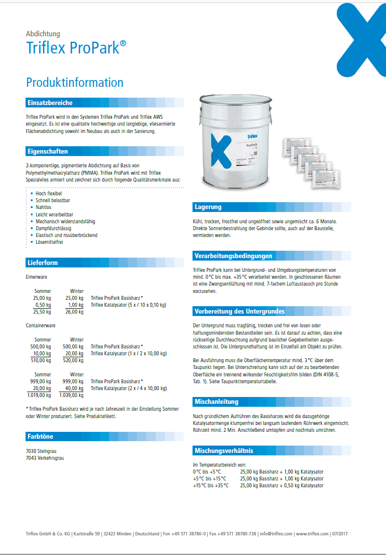 Triflex ProPark Produktinformation