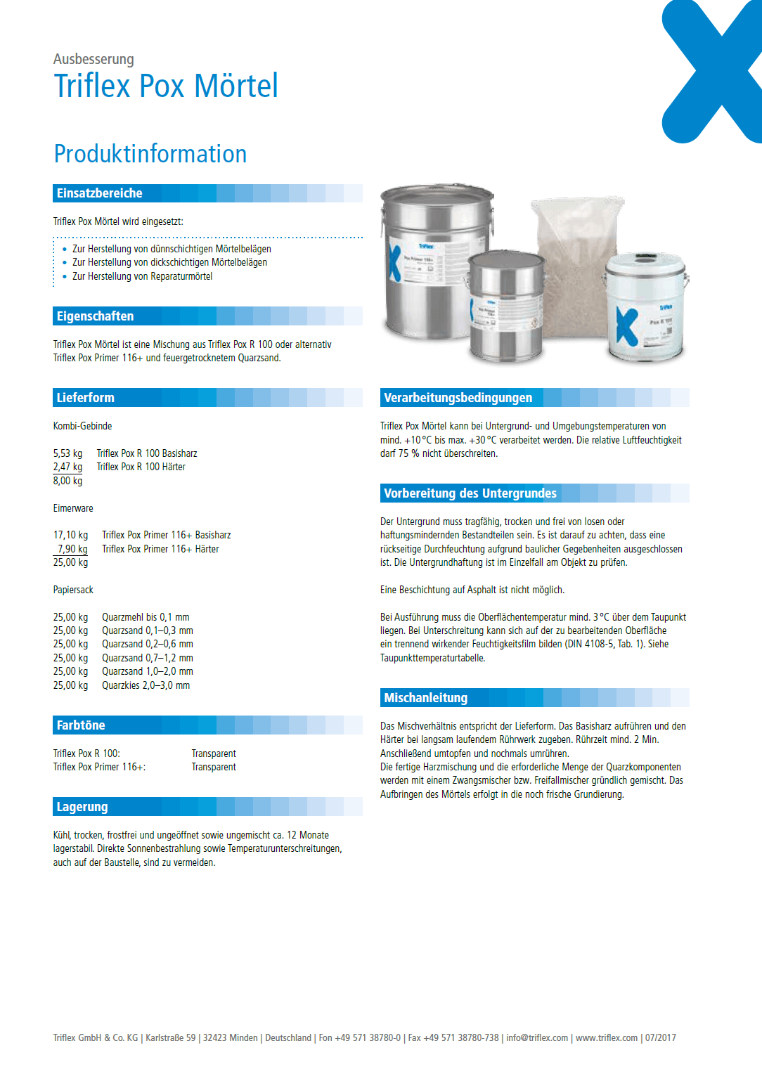 Triflex Pox Mörtel Produktinformation 