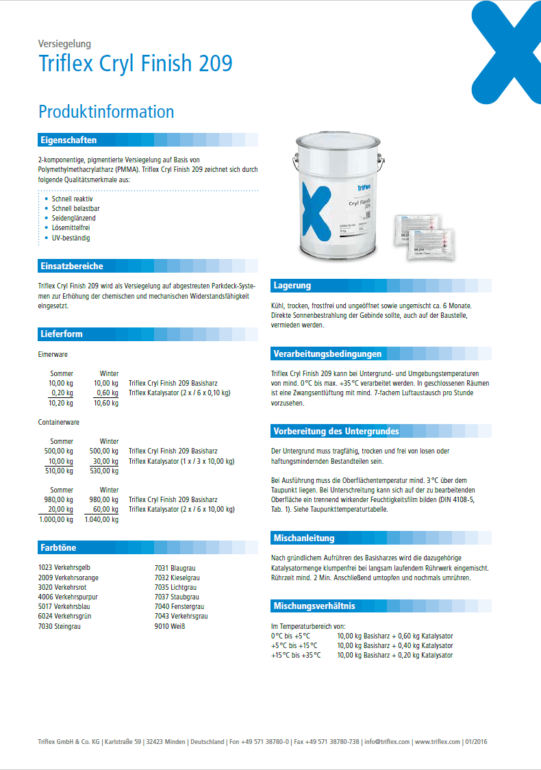 Triflex Cryl Finish 209 Produktinformation