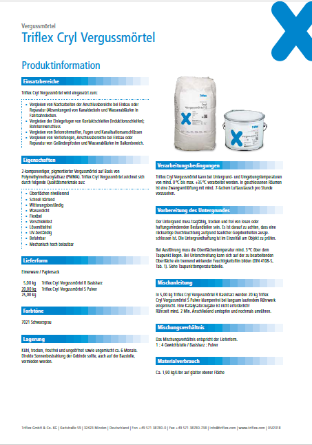 Triflex Cryl Vergussmörtel Produktinformation
