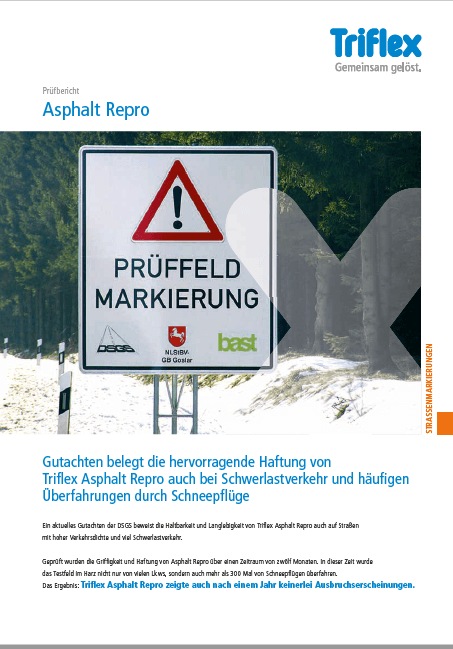 Prüfbericht Triflex Asphalt Repro Schwerlastverkehr