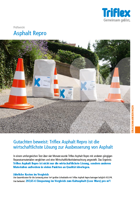 Prüfbericht Triflex Asphalt Repro Wirtschaftlichkeit