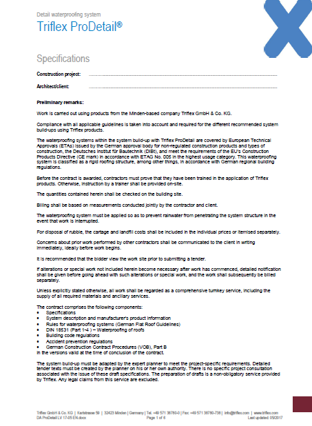 Triflex ProDetail specifications