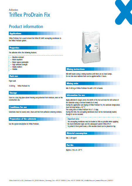 Triflex ProDrain Fix product information