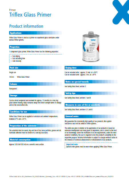 Triflex Glass Primer product information