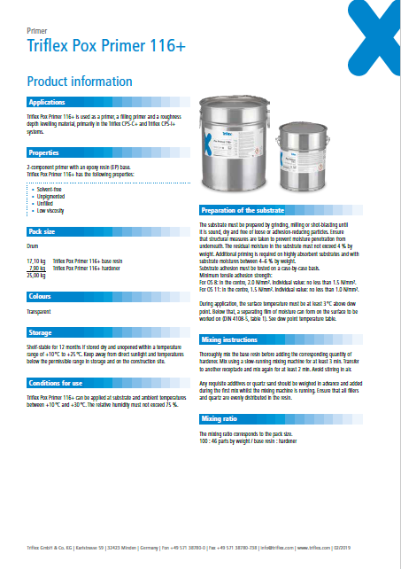 Triflex Pox Primer 116+ product information