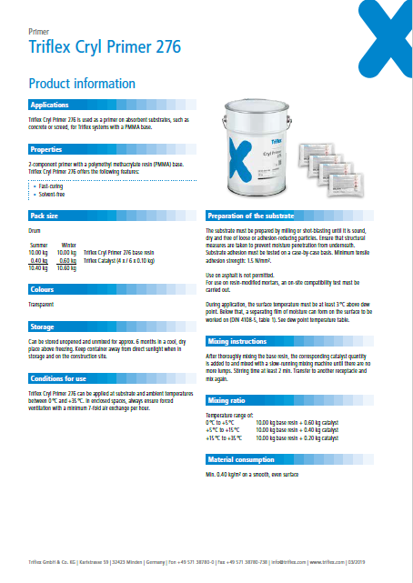 Triflex Cryl Primer 276 product information