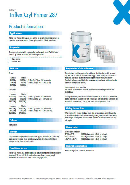 Triflex Cryl Primer 287 product information