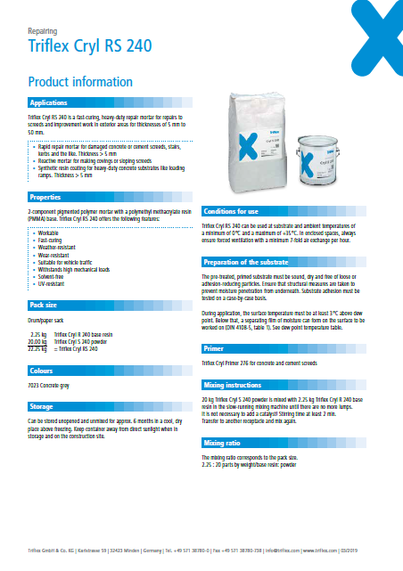 Triflex Cryl RS 240 product information