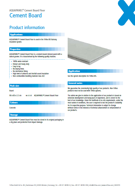 Cement board product information