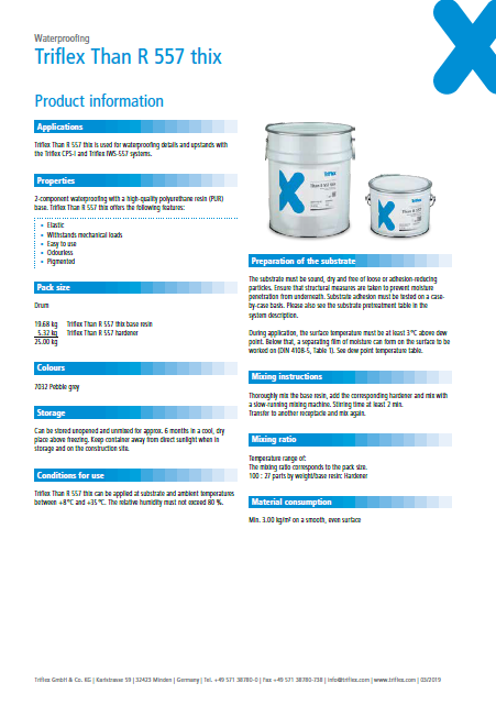 Triflex Than R 557 thix product information