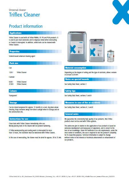 Triflex Cleaner product information