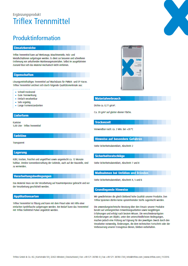 Triflex Trennmittel Produktinformation