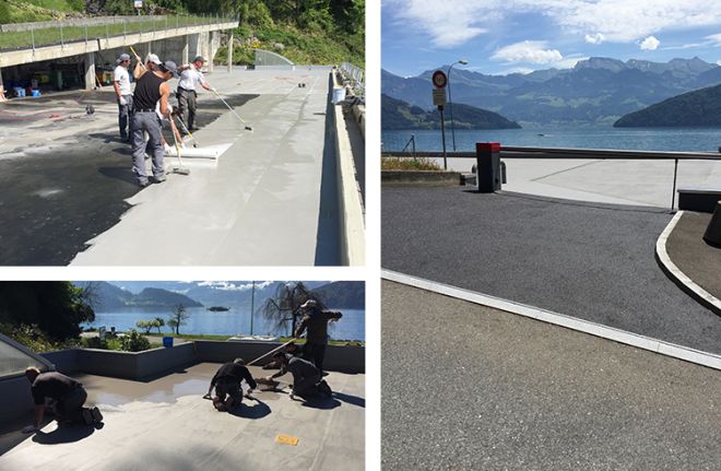 Parkdeck auf Bootshaus am Vierwaldstättersee (CH)